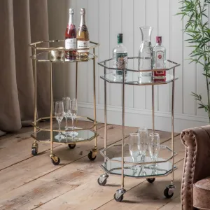 Ockendon Drinks Trolley - Clear / Silver