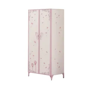 Priya II White & Light Purple Armoire