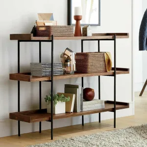 Scandinavian-Inspired Solid Wood Bookshelf & Storage Unit